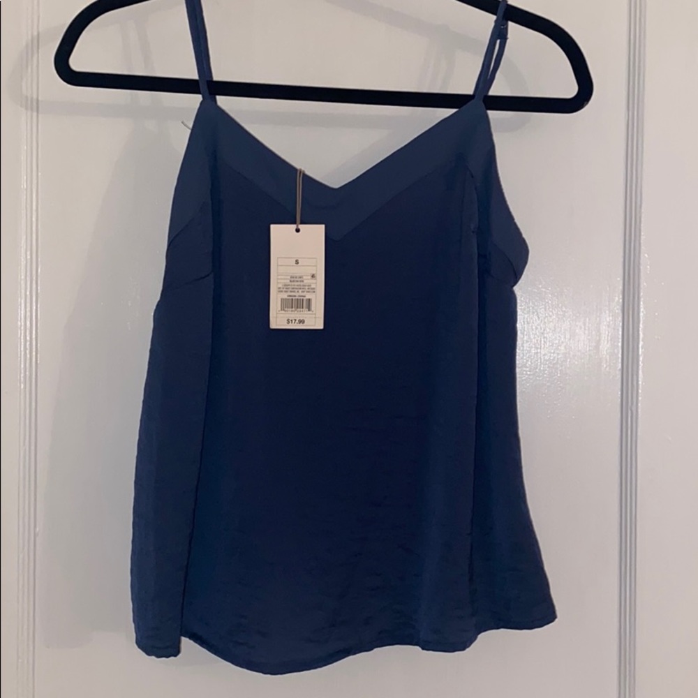 A New a Day blue tank
